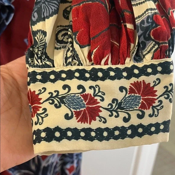 FARM Rio Navy and Maroon Floral Midi Dress - Picture 9 of 17